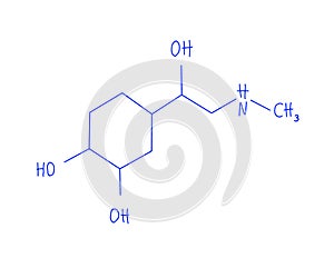 Chemical formula of adrenaline. Symbol. Vector